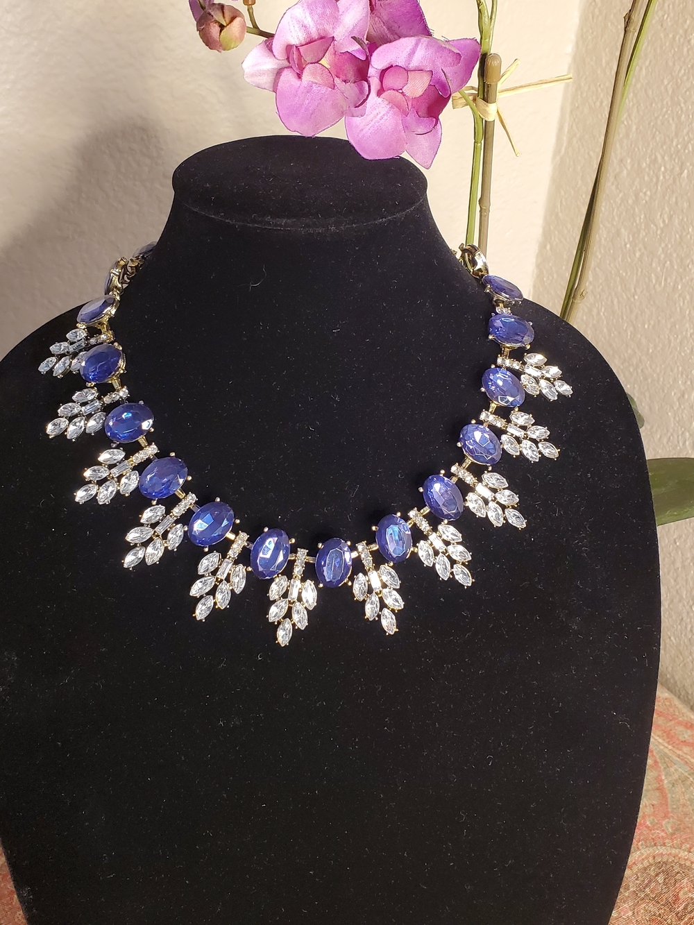 Statement Blue Costume Crystal Necklace - Brand Unbranded - Picture 2 of 8